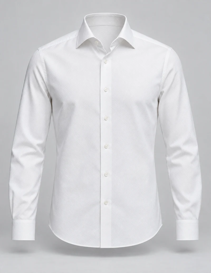 Pearl Dobby Shirt, Pearl White, front view