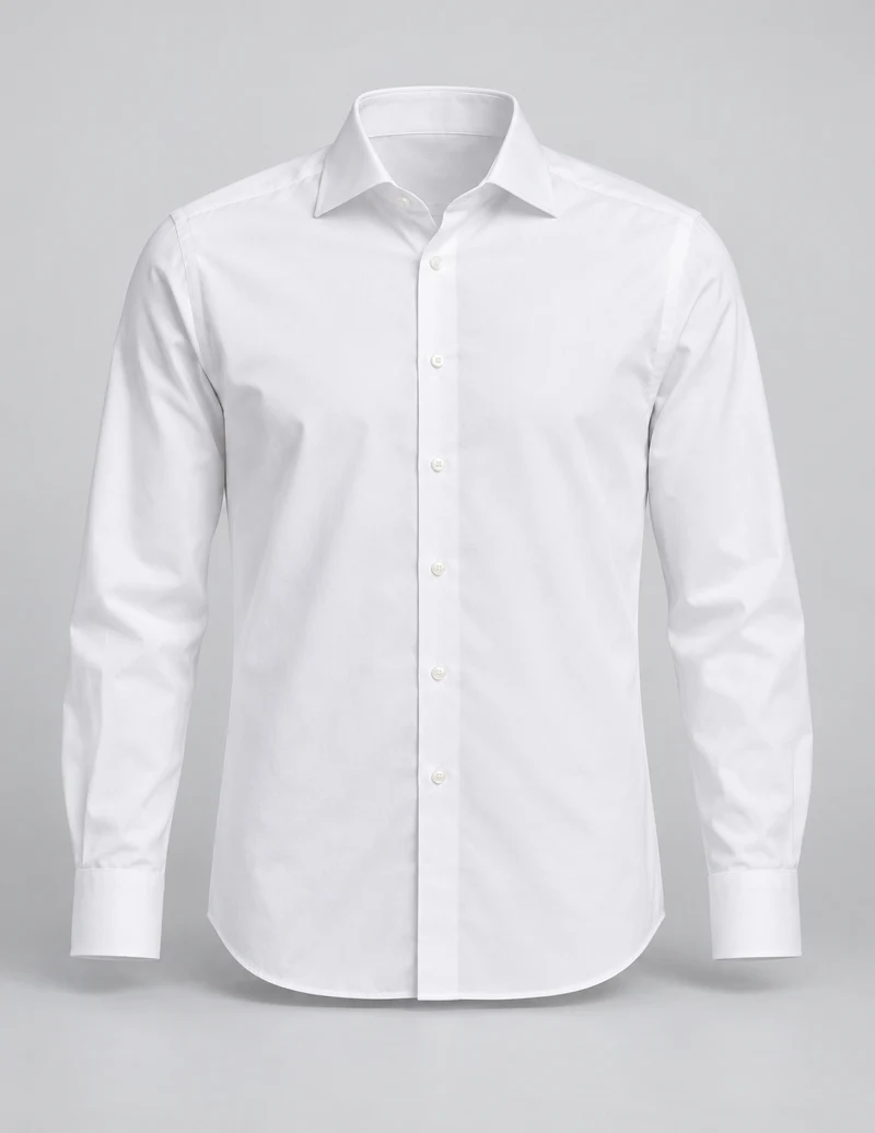 Sterling White Poplin Shirt, White, front view